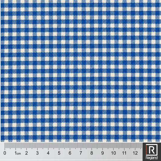Gingham Yarn Dyed Suiting Royal Blue 140cm