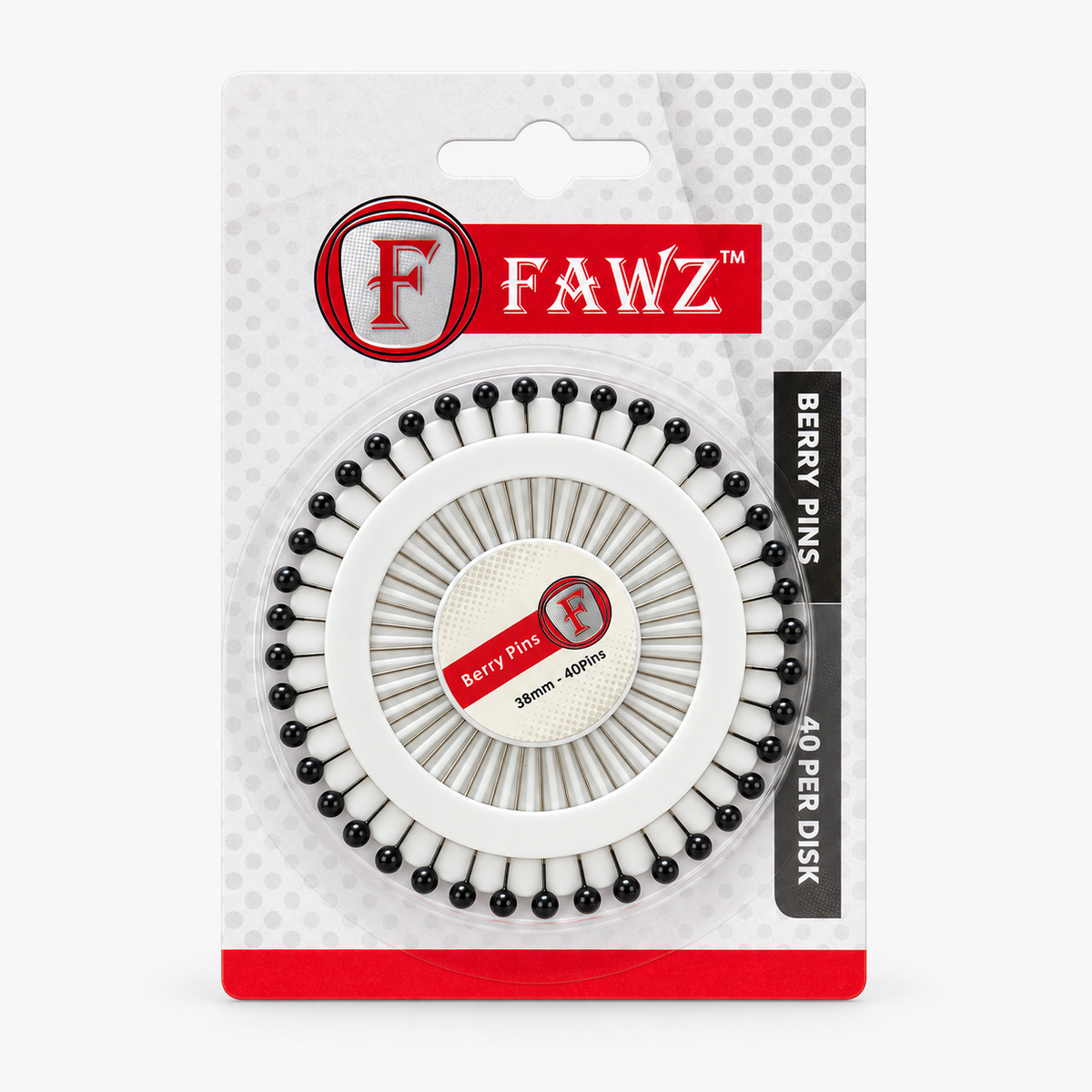 Berry Wheel Rosette Pins - Black
