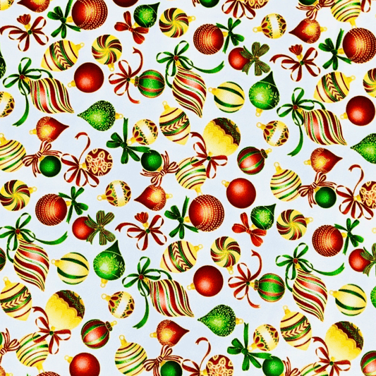 Christmas Printed Mini Matt Cheer White - Ragland Fabrics