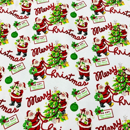 Christmas Printed Mini Matt Merry Christmas White - Ragland Fabrics
