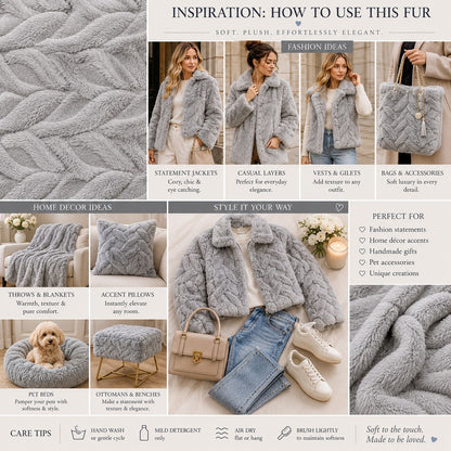 Chain Link Luxury Fur - Grey - Ragland Fabrics