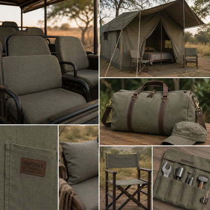 Canvas Outdoor Safari Ripstop Olive 180cm - Ragland Fabrics