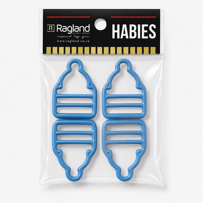 Dungaree Buckles 25mm Blue Plastic