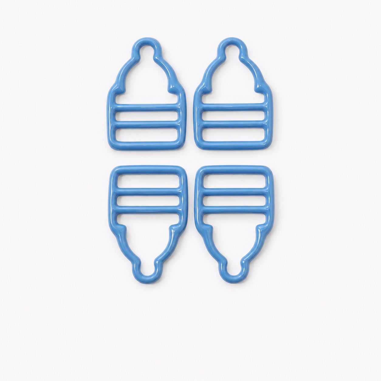 Dungaree Buckles 25mm Blue Plastic