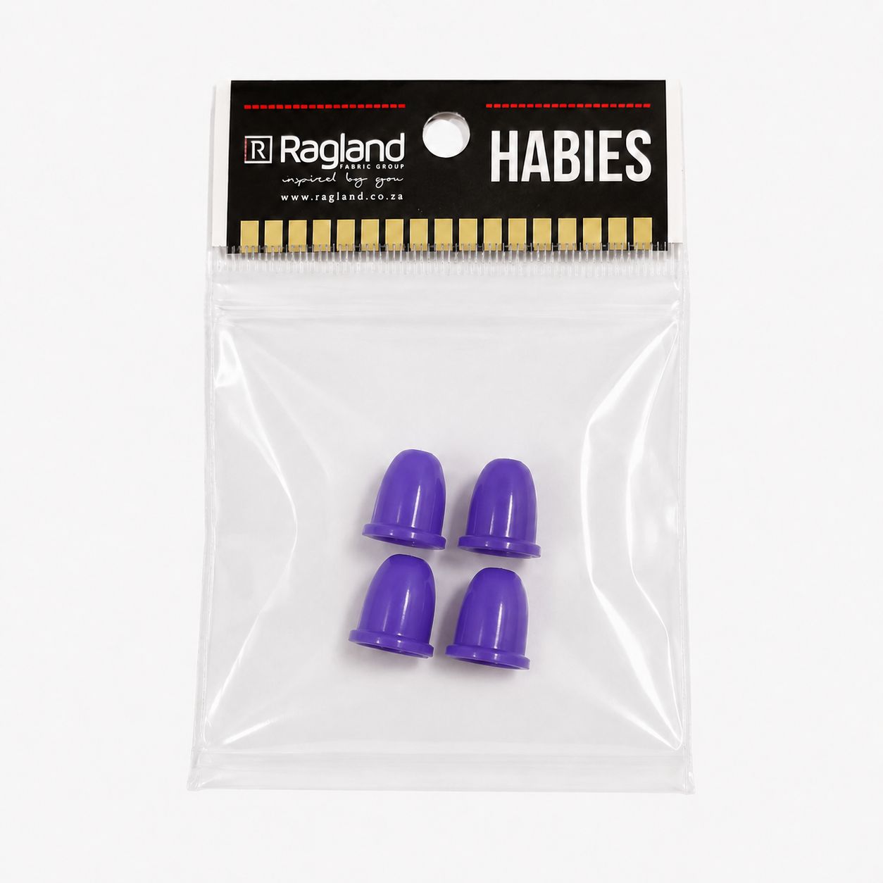 Bell Cord End Caps 4mm Purple