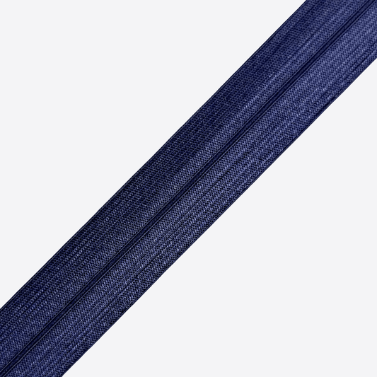 Elastic Fold Over | Lip Elastic 20mm | Dark Blue Sheen - Ragland Fabrics