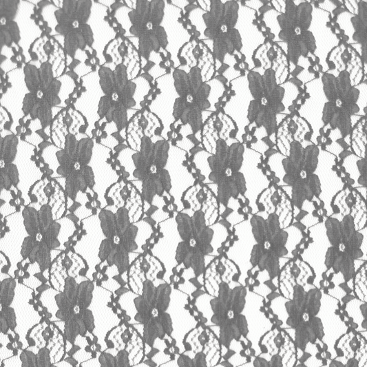 Lace Fabric Grey Floral - Discontinued - Ragland Fabrics