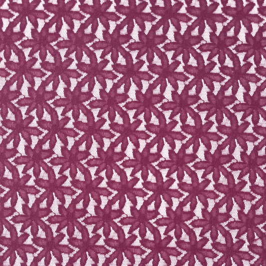 Lace Fabric Maroon Flower - Discontinued - Ragland Fabrics