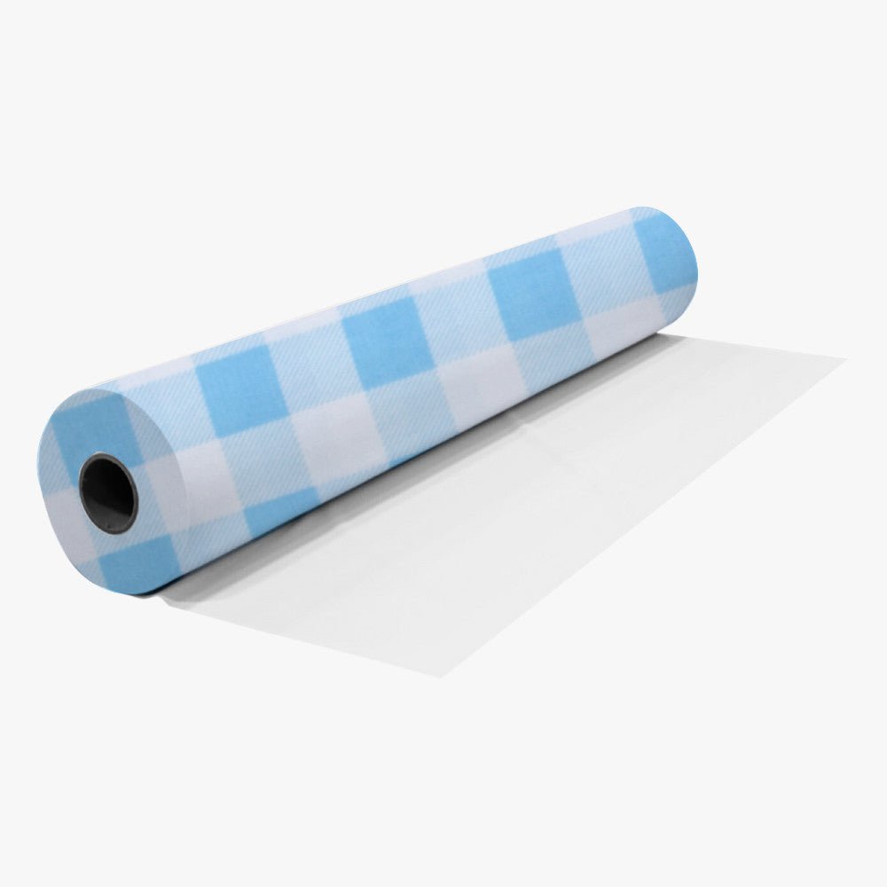 Printed Mini Matt Check Light Blue - Ragland Fabrics