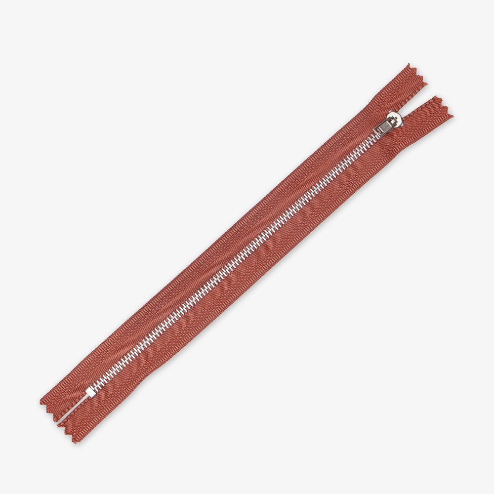 Metal Trouser Zips Burnt - 20cm - Ragland Fabrics