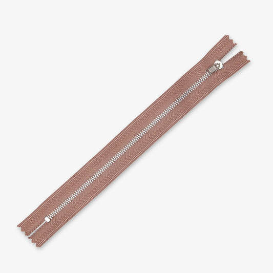 Metal Trouser Zips Ecru - 20cm - Ragland Fabrics