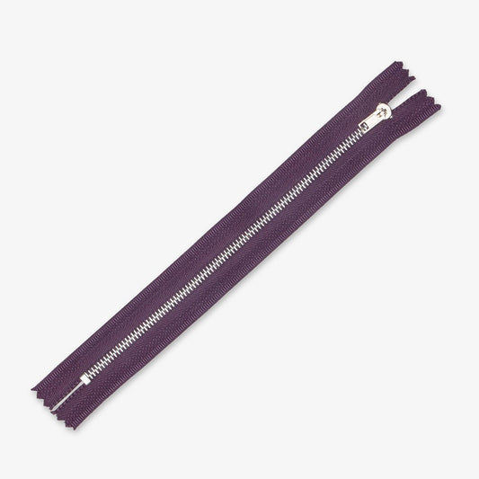 Metal Trouser Zips Mauve - 20cm - Ragland Fabrics