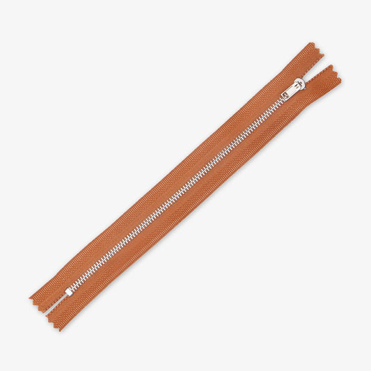 Metal Trouser Zips Ochre - 20cm - Ragland Fabrics