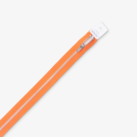 Metal Zips Orange 40cm - Ragland Fabrics