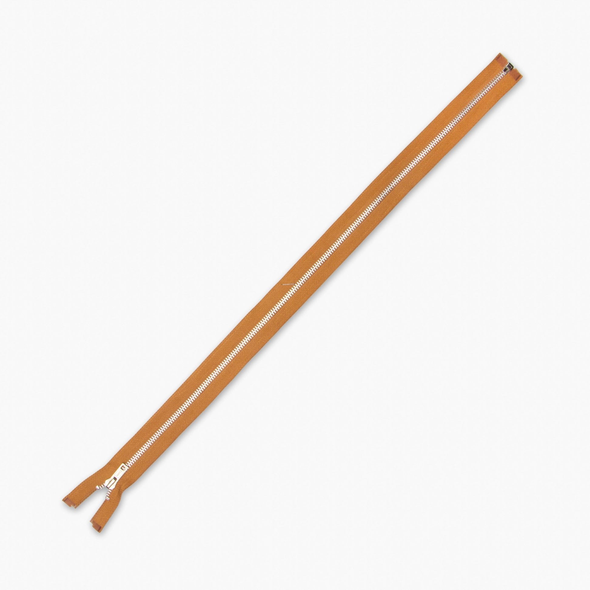 Metal Zips Light Brown Open End (4 Sizes) - Ragland Fabrics