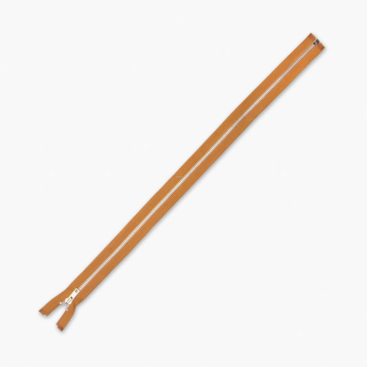 Metal Zips Light Brown Open End (4 Sizes) - Ragland Fabrics