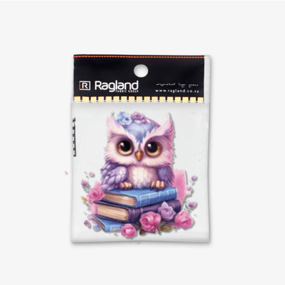 Motif Iron On Badge - Owl 6.5cmx6cm - Ragland Fabrics
