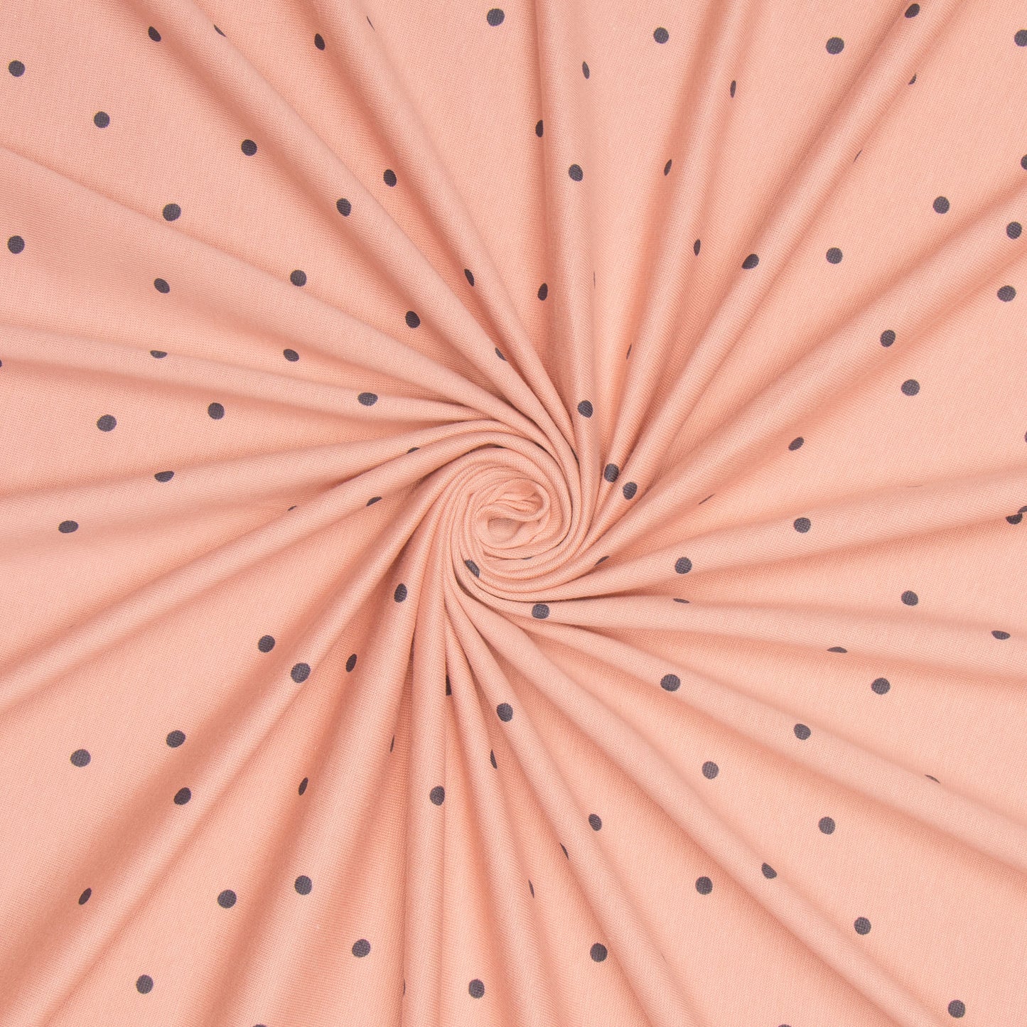 Ribbed Cotton Lycra Knit Grey/Peach Spotted - Ragland Fabrics