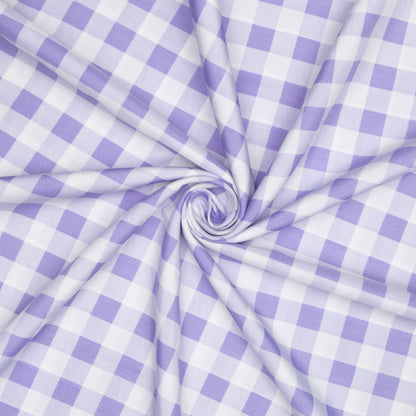 Printed Mini Matt Check Lilac - Ragland Fabrics