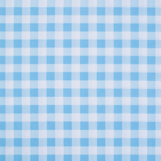 Printed Mini Matt Check Light Blue - Ragland Fabrics