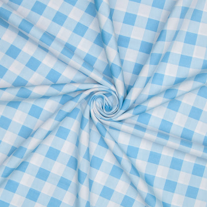Printed Mini Matt Check Light Blue - Ragland Fabrics