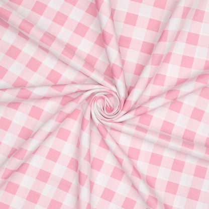 Printed Mini Matt Check Light Pink - Ragland Fabrics