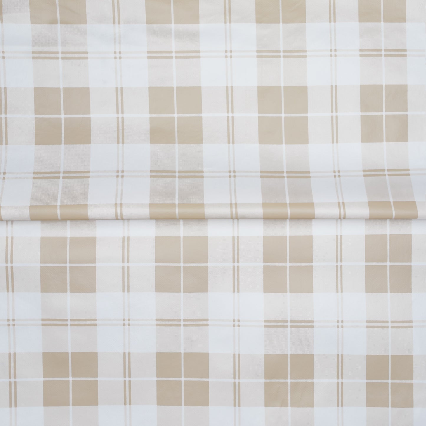 Printed PVC Table Cloth A - 6613 - 1 Beige Check - Ragland Fabrics