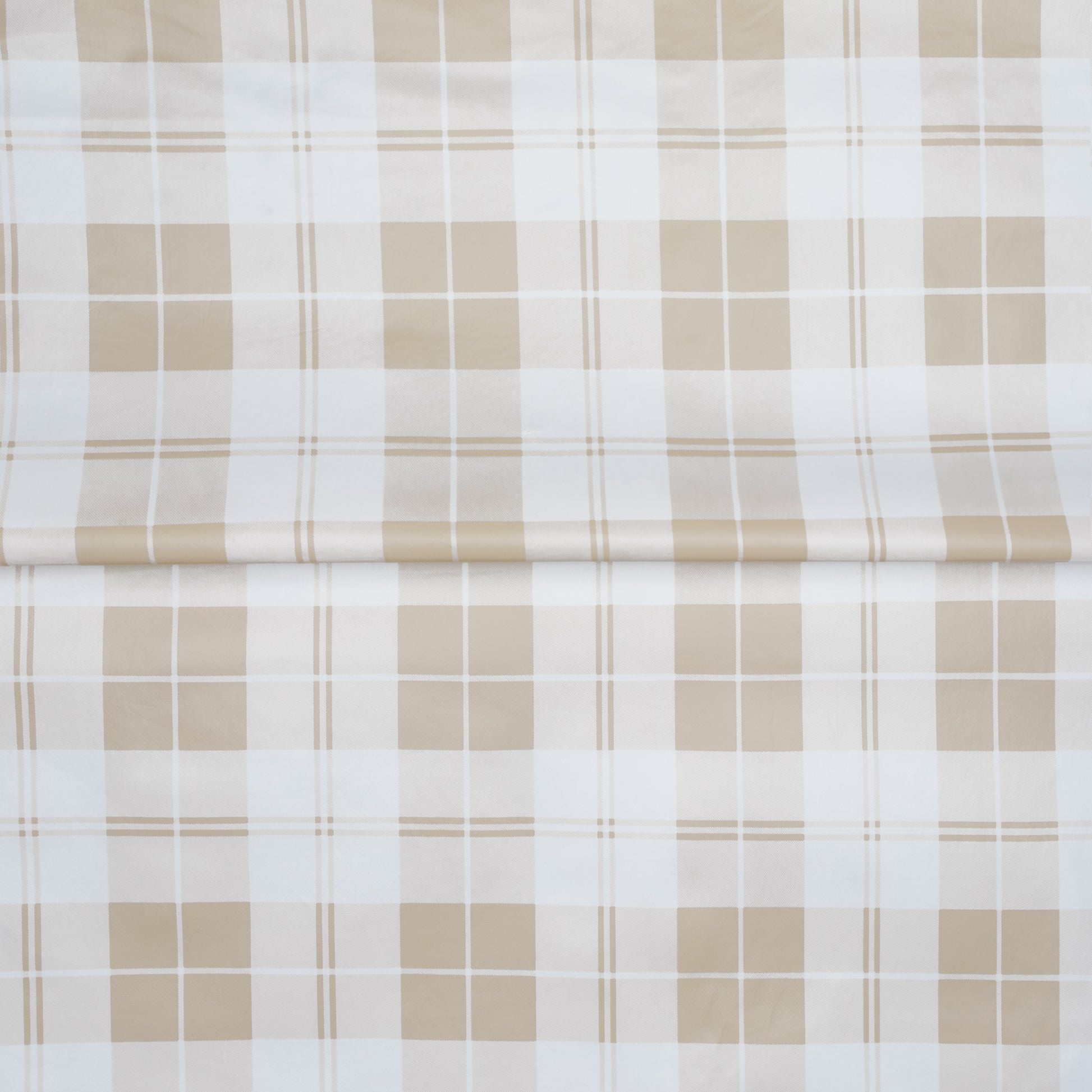 Printed PVC Table Cloth A - 6613 - 1 Beige Check - Ragland Fabrics