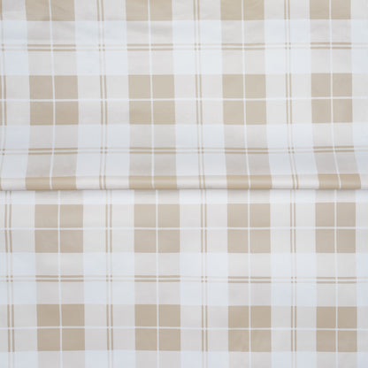 Printed PVC Table Cloth A - 6613 - 1 Beige Check - Ragland Fabrics