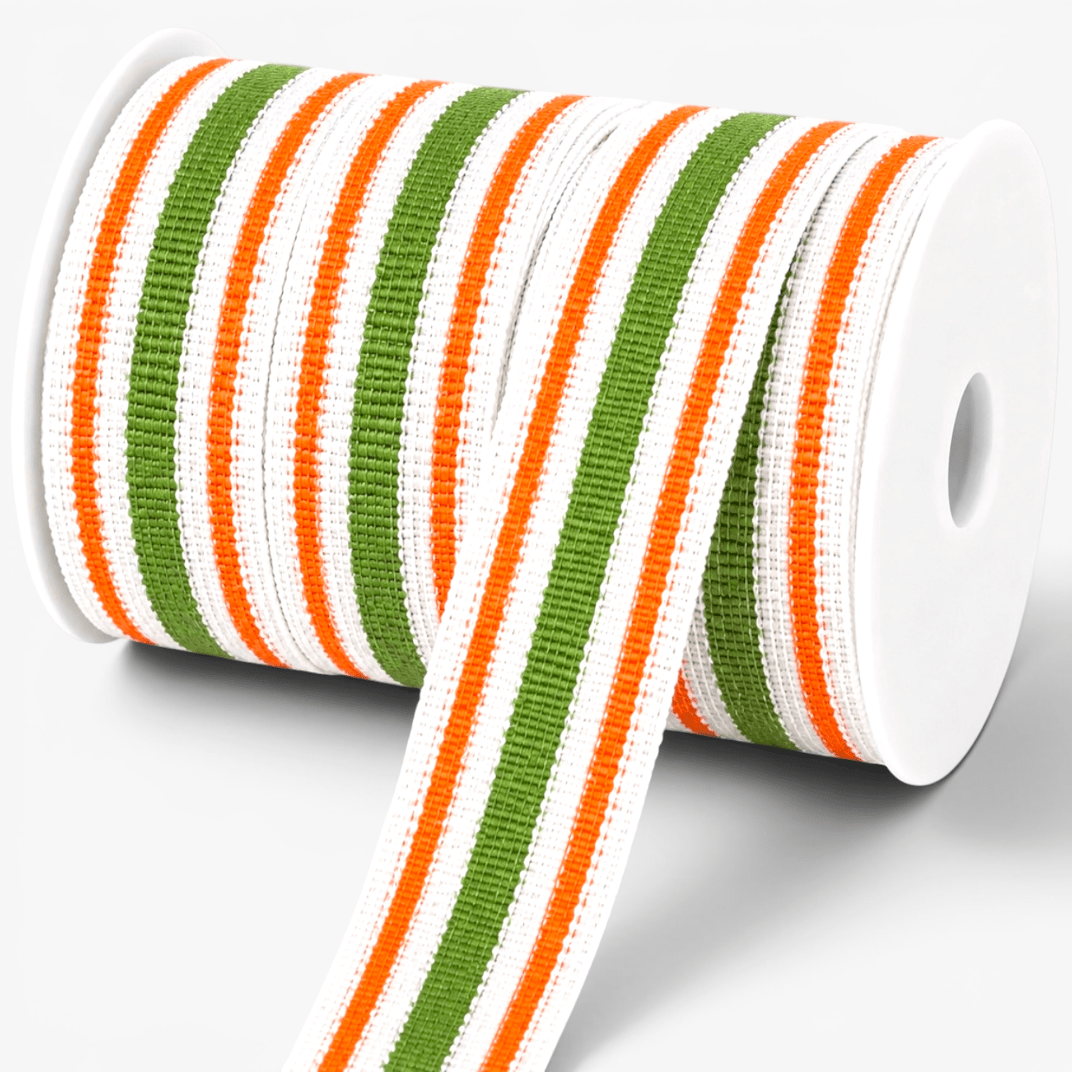 Polyester Tape 38mm Olive / Orange / White - Ragland Fabrics