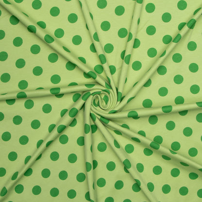 Cotton Knit Dotty Lime - Ragland Fabrics