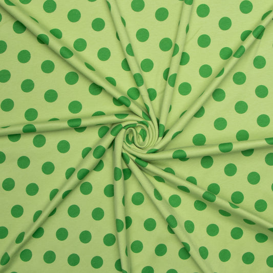 Cotton Knit Dotty Lime - Ragland Fabrics