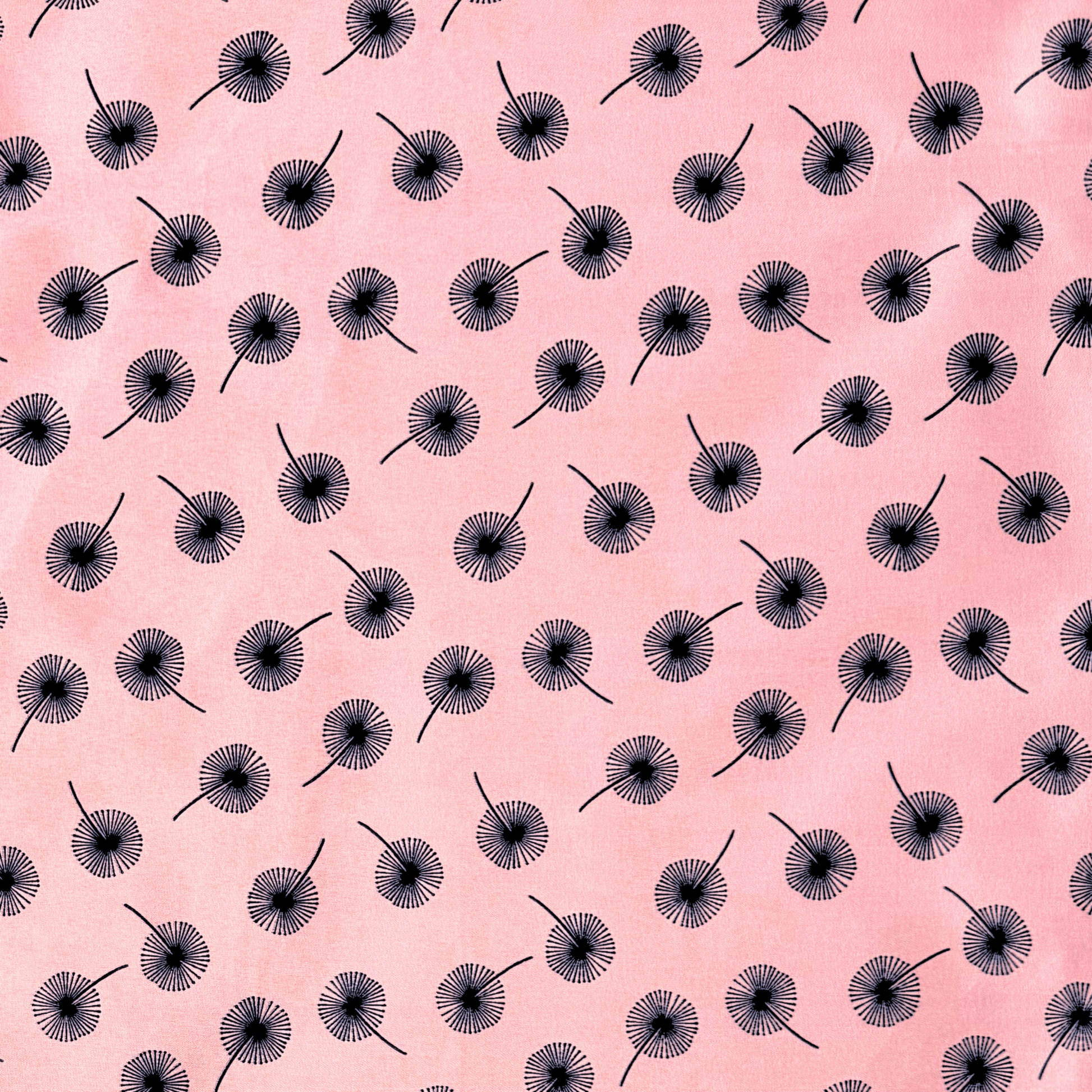 Printed Poly Cotton Dandellion Pink - Ragland Fabrics