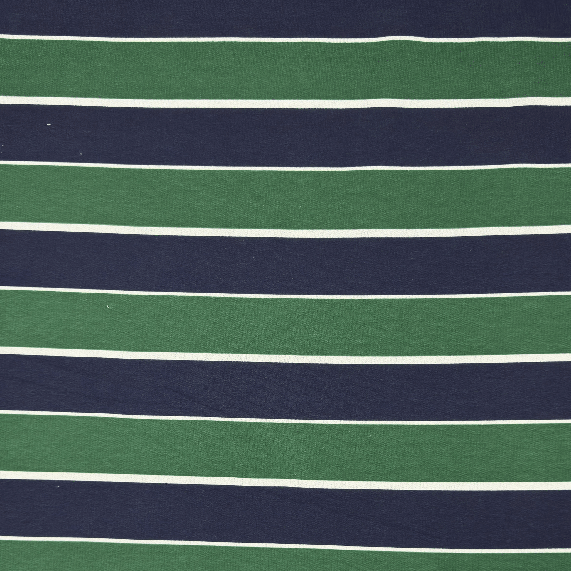 Printed Tracksuiting Navy/Bottle Stripe - Ragland Fabrics