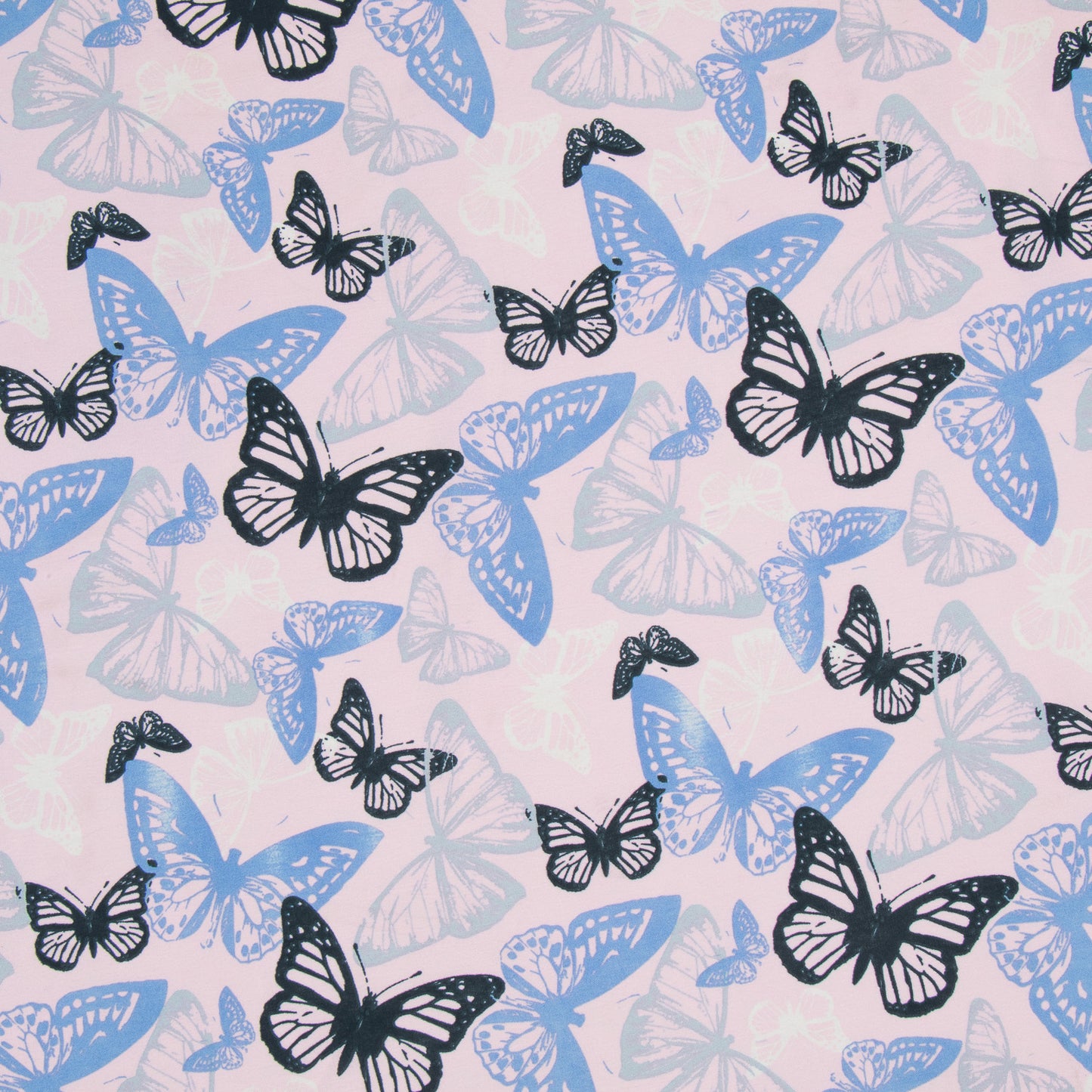 Printed Chiffon Blue Butterfly - Ragland Fabrics
