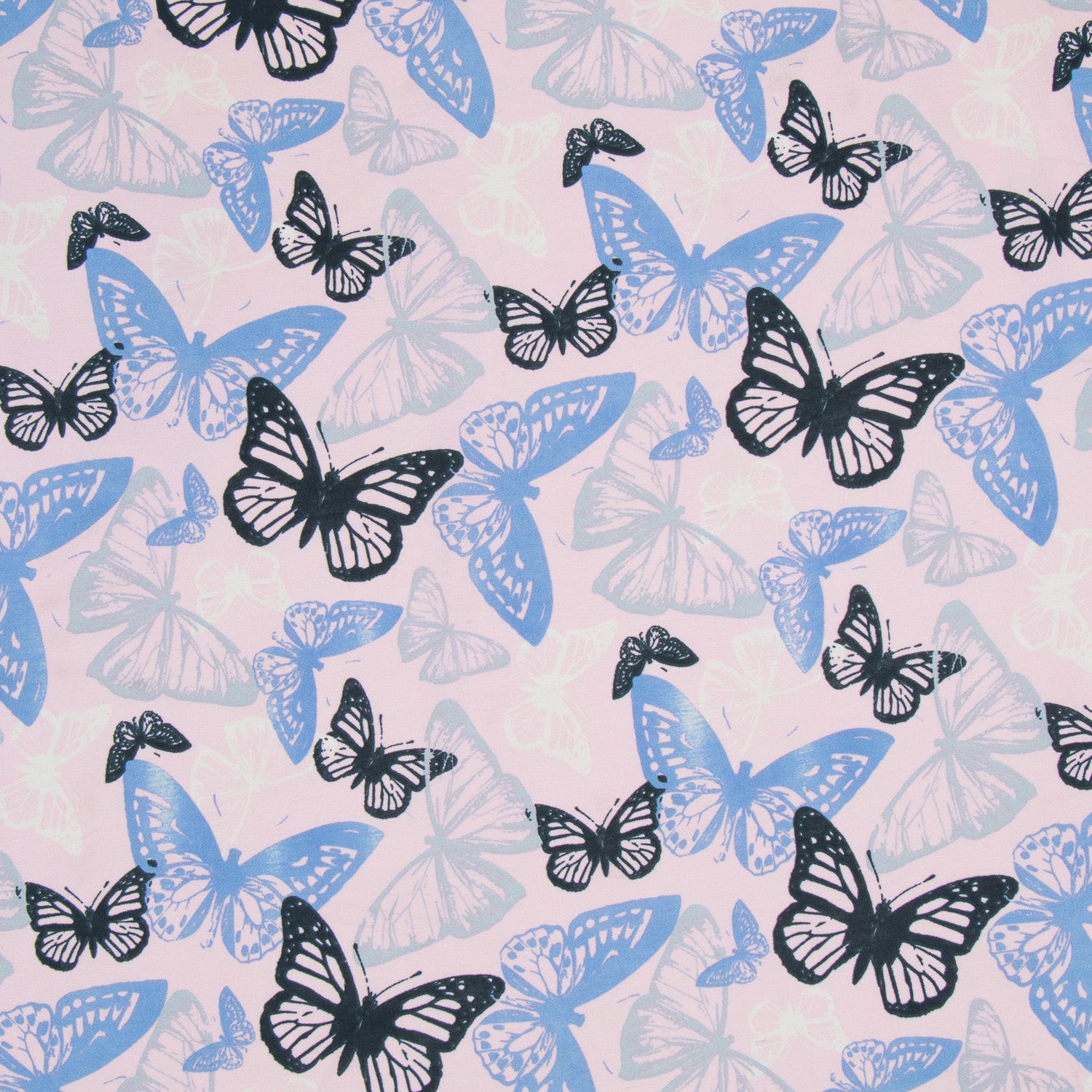 Printed Chiffon Blue Butterfly - Ragland Fabrics