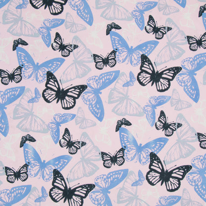 Printed Chiffon Blue Butterfly - Ragland Fabrics