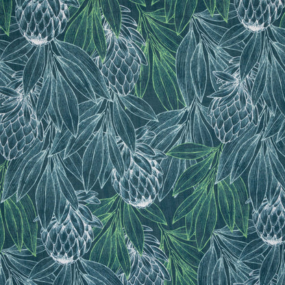 Luxury Linen Look Protea Forest Teal - Ragland Fabrics