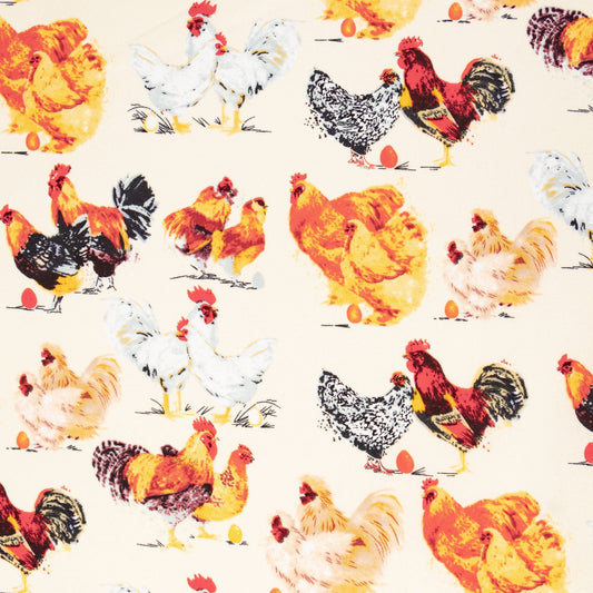 Mini Matt Rooster Cream - Ragland Fabrics