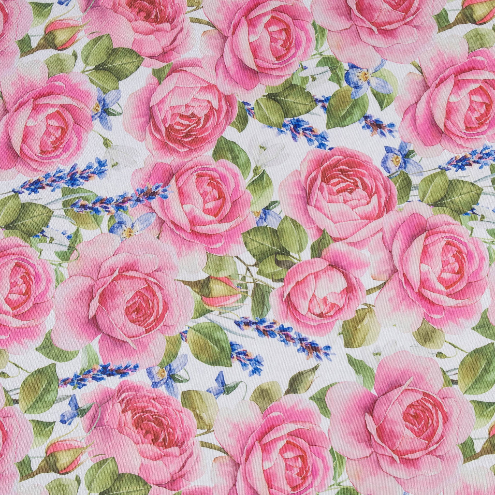 Printed Mini Matt Des. Rose & Lavender - Ragland Fabrics
