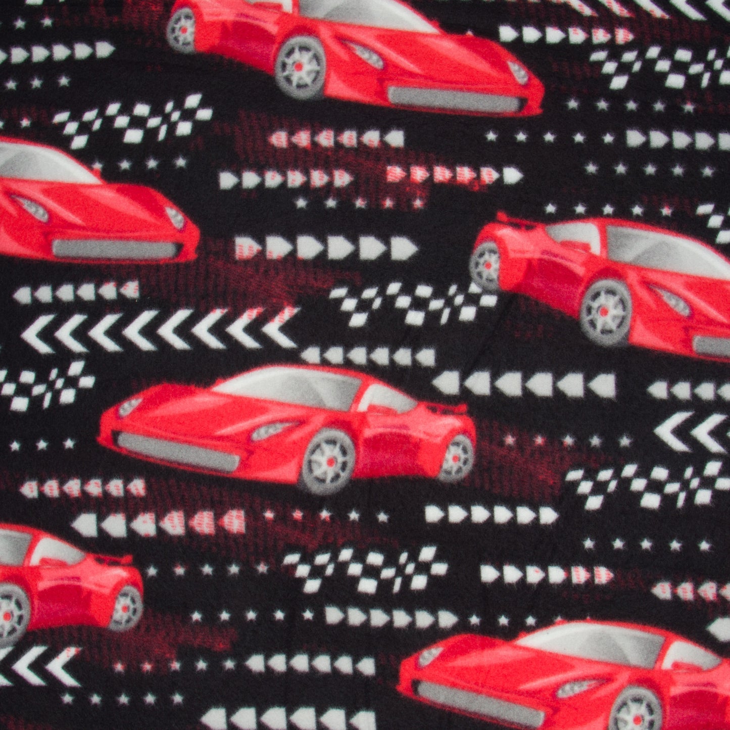 Printed Polar Fleece Le Mans Black - Ragland Fabrics