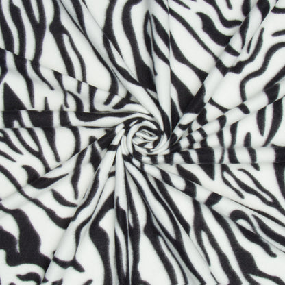Printed Polar Fleece white tiger - Ragland Fabrics