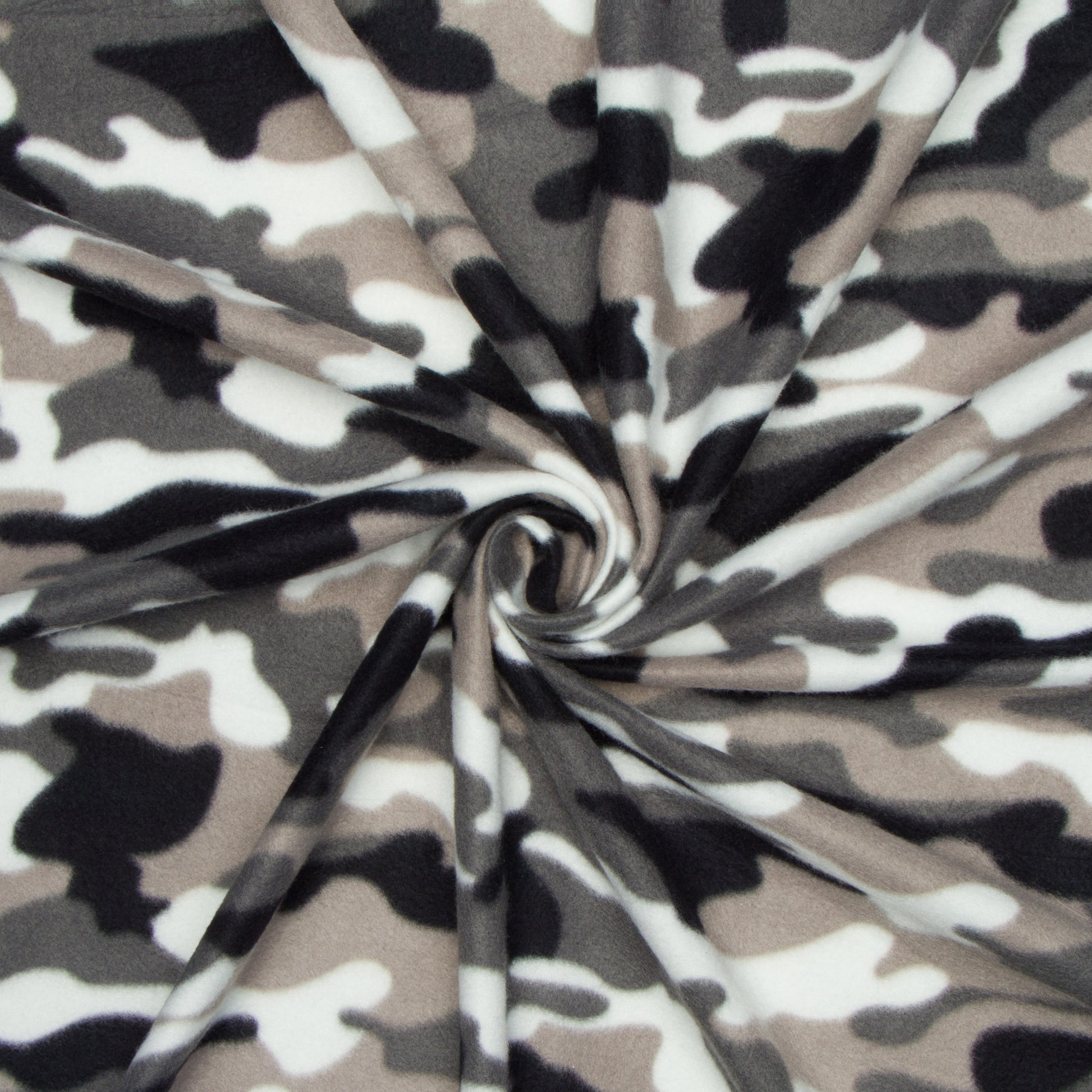 Printed Polar Fleece Camo Grey multi - Ragland Fabrics