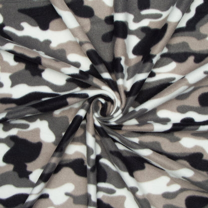 Printed Polar Fleece Camo Grey multi - Ragland Fabrics