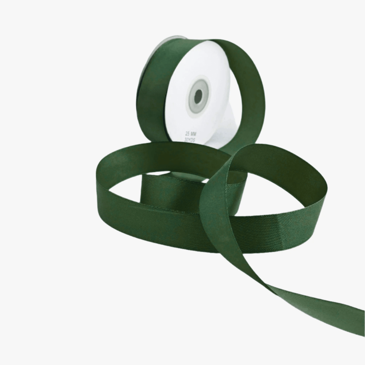 Satin Ribbon 25mm Bottle Green B70 - Ragland Fabrics