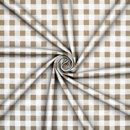 Printed Mini Matt Check Stone - 240cm - Ragland Fabrics