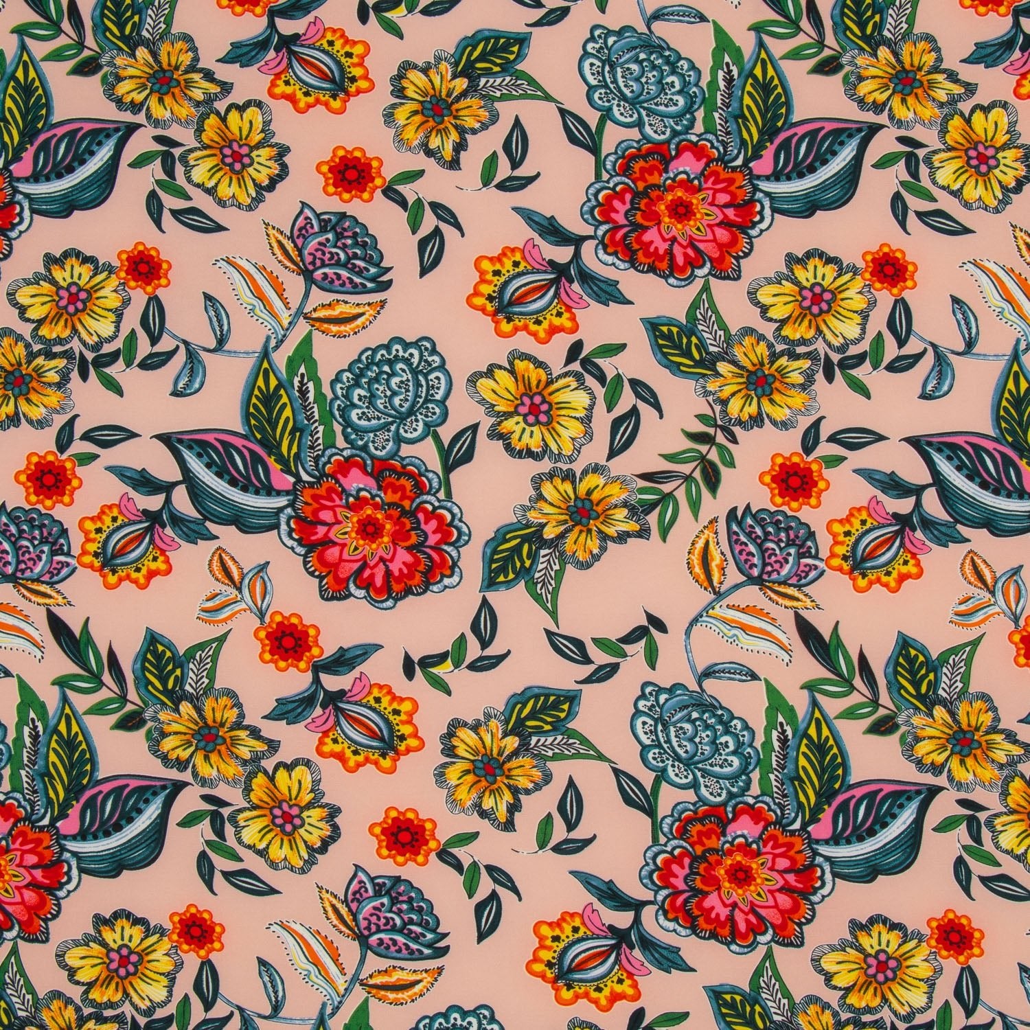 Printed Super Soft Pink Floral Multi - Ragland Fabrics