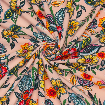 Printed Super Soft Pink Floral Multi - Ragland Fabrics