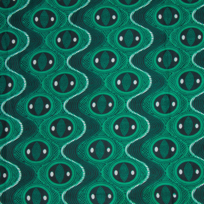 Cotton Wax Prints Waves of Jade - Ragland Fabrics