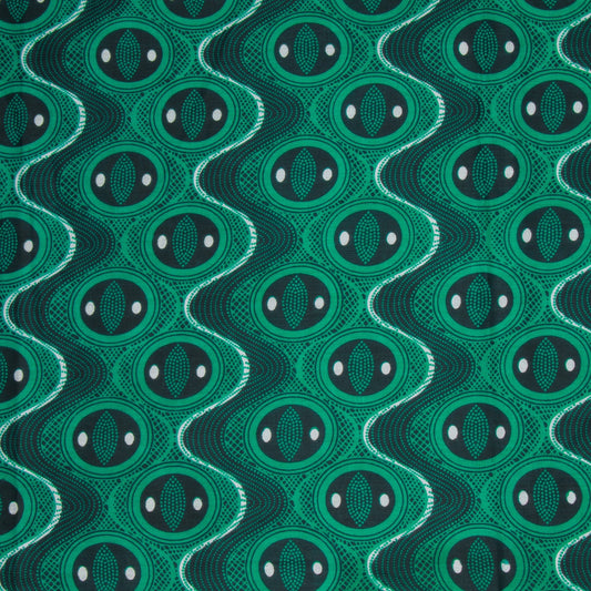 Cotton Wax Prints Waves of Jade - Ragland Fabrics